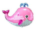 Balon Foliowy Wieloryb Baby Girl, Flexmetal
