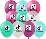 TIK TOK bedruckte Gummiballons (10 Stück).)
