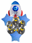 Weltraumballon-Set - Rakete, Sterne und Astronaut