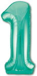 Balloon Foil Number "1" Aquamarine (100cm.)