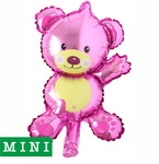 Mini-Teddybär-Folienballon Rosa
