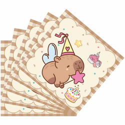 Papierservietten mit Wasserschwein - Happy Birthday - 20 Stück.