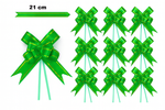 Grüne Zierschleife mit Goldrand - 21 cm (10er Set).)