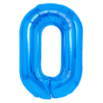 Folienballon Nummer "0" Blau (100cm).)