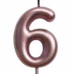 Geburtstagskerze Nummer "6" - Roségold