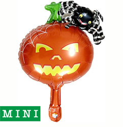 Mini-Halloween-Folienballon Spinne & Kürbis