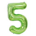 Folienballon Nummer "5" Hellgrün (100cm).)