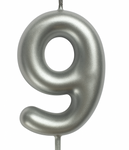 Kerze Ziffern "9" - Silber