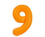 Folienballon Nummer "9" Orange Neon (100cm.)