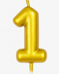 Golden birthday candle number "1" - elegance for every occasion