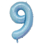 Balloon Foil Number "9" Light blue (100cm.)