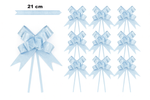 Blaue geprägte Zierschleife - 21 cm (10er Set).)