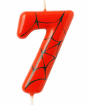 Birthday Candle Spider-Man ”9” – Red and Black with Web Design