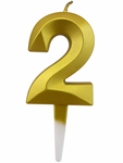 Goldene Zahl Kerze "2"