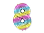 Folienballon Nummer "8" Flexmetal, Ombre (100cm).)