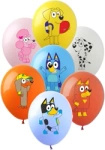 Bluey dog bedruckte Gummiballons (7 Stück).)