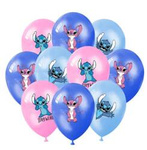 Bedruckte Gummiballons Lilo Stitch, (10 Stück).)