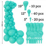 Set von dekorativen Ballons Farbe Aquamarin 70 Stück
