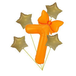 Ballon-Set "Neon" 7 - Orange mit Sternen