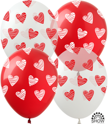 Herzen bedruckte Luftballons (10 Stück).)