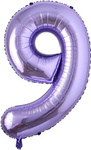 Folienballon Nummer "9" Lila (100cm).)