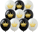 Bedruckte Gummiballons Golden Crown (10 Stück).)