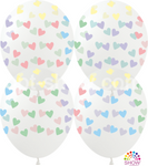 Balloons 12" with print  "Colorful hearts" (10 pcs.)