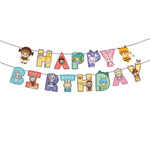 HAPPY BIRTHDAY Papiergirlande mit Labubu-Zeichen