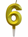 Goldene Zahl Kerze "6"