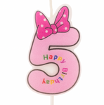 Children’s candle-number "5" pink