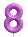 Kerze Nummer "8" - Lila