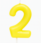 Kerze Nummer "2" - Gelb