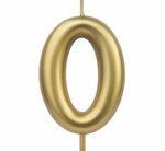 Geburtstagskerze Nummer "0" - champagnerfarben