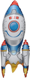 Folienballon Rakete - Bunt und lustig - 40x65 cm