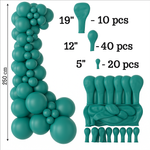 Set Deko-Ballons - Farbe Teal(007), 70 Stück. (19", 12", 5")