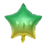 Foil balloon Star, Rainbow Green 18" (45cm.)