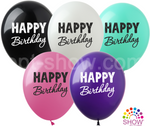 Happy Birthday bedruckte Gummiballons (10 Stück).)