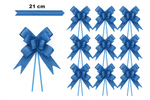 Marineblaue Zierschleife mit Prägemuster - 21 cm (10er Set).)