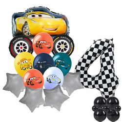 Satz von 4 Autos Folie und Gummi bedruckte Ballons