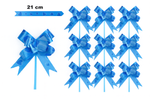 Blaue Zierschleife mit Herzmotiv - 21 cm (10er Set).)