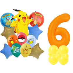 Set von Nummer 6 Pokemon Folie und Gummi bedruckte Ballons