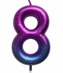 Birthday Candle Number "0" – Rainbow Metallic