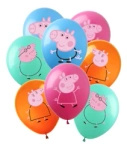 Balony gumowe z nadrukiem Peppa (8 szt.)