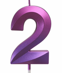 Purple-Pink Number "2" Candle