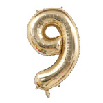 Folienballon Nummer "9" Champagner (100cm.)