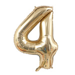Folienballon Nummer "4" Champagner (100cm).)