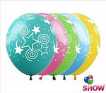 Bedruckte Gummiballons Sterne (10 Stück).)
