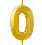 Goldene Geburtstagskerze in Form einer Zahl ""