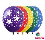 Balloons 12" with print "Stars" (10 pcs.)