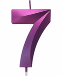 Purple-Pink Number "7"Candle